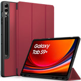 1 x RAW Customer Returns EasyAcc Case Compatible with Samsung Galaxy Tab S9 FE Plus S9 Plus 12.4 inch 2023 with S Pen Holder - Ultra Thin with Stand Function Slim PU Leather Protective Case, Red Wine - RRP €19.99