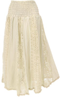 1 x RAW Customer Returns GURU SHOP lace maxi skirt, flamenco skirt, wide summer skirt, women, cream, cotton, size 38 - RRP €40.74