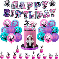 2 x Brand New Gwen Stacy Birthday Decorations Deco Spider-Gwen Birthday Balloons Gwen Stacy Birthday Balloon Spider-Gwen Birthday Cake Topper Spider Gwen Festoon Gwen Stacy Birthday Balloons - RRP €33.98