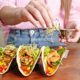 1 x RAW Customer Returns Uno Casa Taco Holders Set of 6 - Metal Taco Holder for Taco Shells, Heavy Duty Taco Stand for Taco Tuesday or as a Taco Shell Shape - U Shaped Taco Rack and Recipe Book - RRP €28.51