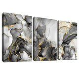 1 x RAW Customer Returns 3 Pcs Grey Gold Marble With Frame Canvas Pictures Poster Art Print Pictures Abstract Picture on Canvas Modern Wall Pictures Wall Poster Living Room Bedroom Wall Decoration 120x60cm 16 x24 x3pcs  - RRP €57.58