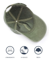 3 x RAW Customer Returns FURTALK Unisex Pure Cotton Vintage Adjustable Baseball Cap, Green-b, L - RRP €64.8