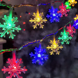 1 x Brand New 6 Meter 40LED Christmas Snowflake Fairy Lights, Christmas Fairy Lights, LED Fairy Lights Battery Operated, Waterproof Outdoor Indoor Fairy Lights for Room Christmas Garden Lighting - RRP €7.04