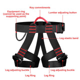 1 x RAW Customer Returns Climbing Harness Fastening Fall Protection Safety Belt Waist Thicken Adjustable Climbing Harness Safety Belt Climbing Equipment Wider Half Belt for Tree Climbing Firefighter Outdoor Black  - RRP €21.49