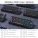 1 x RAW Customer Returns T63 Wireless Mechanical Gaming Keyboard with 2.4Ghz Bluetooth Type-C, RGB Backlight, Double-Shot Keycaps Compatible with Win Mac, Black - RRP €39.34