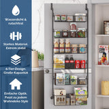 1 x RAW Customer Returns COVAODQ door shelf, shelf with baskets, hanging shelf refrigerator, stainless steel hanging spice rack, kitchen organizer storage 6 tiers, black  - RRP €40.33