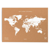 1 x RAW Customer Returns Miss Wood Giant cork world map 0.4x60x90 cm white - RRP €45.83