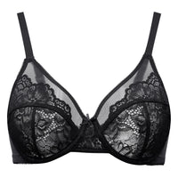 1 x RAW Customer Returns MELENECA Women s Full Coverage Unlined Minimizer Underwired Bra Schwarz 4F - RRP €26.48