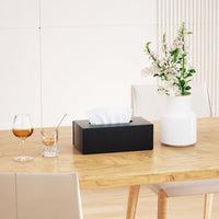 1 x RAW Customer Returns JiaWei Foldable Rectangular Tissue Box 23.5 x 12 x 7.8 cm, Tissue Box with Magnetic Cover Embossed Design, Made of 1600 g m Extra Sturdy Cardboard - Black - RRP €18.31