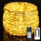 1 x RAW Customer Returns Auting 10M LED rope lights, 100 LEDs, outdoor fairy lights, warm white for indoor, outdoor, party, wedding, Christmas, decorative light, warm white with remote control and timer, 8 modes and brightness dimmable - RRP €19.99