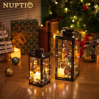 1 x RAW Customer Returns NUPTIO Lantern Black for Candles Decoration 24cm Metal Lanterns Outdoor Grave Lantern Cemetery Candle Weatherproof Candle Lantern Garden Outside Candle Holder Lantern Indoor Garden Lantern Christmas Day - RRP €26.92