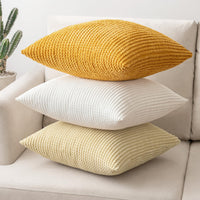 1 x RAW Customer Returns MIULEE Set of 2 cushion covers,cushion covers,sofa cushions, corduroy velvet, decorative soft couch cushions, cover cushion covers for sofa, living room, upholstered cushions, 30 x 50 cm, pure white - RRP €15.13