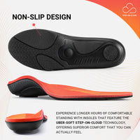 1 x RAW Customer Returns PCSsole comfort insoles work shoes for heel spurs, plantar fasciitis and flat feet - orthopedic insoles that are particularly soft and comfortable and for men and women. Red 25 cm  - RRP €26.99