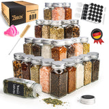 3 x RAW Customer Returns ZEBEN spice jars square set 25 pieces 120 ml spice jar set glass spice jar set spice container with spice shaker scatter insert labels marker silicone funnel and cleaning brush - RRP €69.18