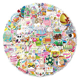 37 x Brand New 100pcs kids funny stickers, eggs identify, rabbit decorate post, as gift presents, kids sticker toys - RRP €223.48