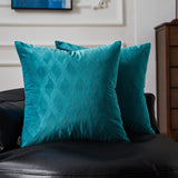 1 x RAW Customer Returns Topfinel 45x45 cushion cover turquoise velvet set of 2 vintage decoration with wave pattern cushion covers pillowcase upholstery cover for living room decorative pillow sofa cushion neck pillow head pillow- RRP €17.99