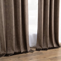 1 x RAW Customer Returns MIULEE Curtains with eyelets gold velvet curtains opaque eyelets foil print curtains gold eyelet curtains for bedroom living room set of 2 140 x 260 cm W x H brown - RRP €44.36