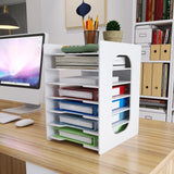 1 x RAW Customer Returns PUNCIA Document Tray A4 Letter Tray 7 Compartments PVC Desk File Organizer Paper Tray File Storage Filing System Document Holder for Office Study School Office - RRP €34.42