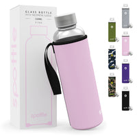 1 x RAW Customer Returns spottle glass bottle with neoprene sleeve in 550ml PINK - RRP €20.06