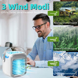 1 x RAW Customer Returns Air Conditioning Mobile 3 in 1 Fan Quiet, Mobile Air Conditioning 3 Speeds 7 Colors Night Light Adjustable Wind Direction, Air Conditioner without Exhaust Hose with Spray Function for Bedroom Office - RRP €24.0