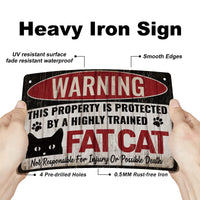 1 x RAW Customer Returns GLOBLELAND Funny Fat Cat Metal Tin Sign Tin Sign Vintage Metal Sign Retro Poster Home Bar Cafe Kitchen Door Wall Decor Art, 8x12Inch - RRP €8.99