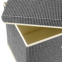 1 x Brand New TYEERS Large Storage Boxes, Fabric, Pattern, Foldable, Boxes with Lids, 44x30x29 cm, Set of 5, Black - RRP €60.99