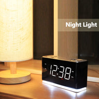 1 x RAW Customer Returns iTOMA clock radio, Bluetooth, large LED display, FM radio, dual alarm radio clock, USB charging port, alarm clock, night light, dimmer, snooze, sleep timer CKS507 - RRP €28.44