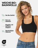 1 x RAW Customer Returns DANISH ENDURANCE Women s Bralette Bra Made of Organic Cotton 1 Pack Black, Large  - RRP €13.94