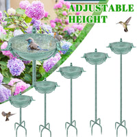 1 x RAW Customer Returns FaloStwer metal bird bath garden for wild birds water trough with 3 bird sculptures, bird bath feeding bowl watering point standing, bird bath feeding station for the flower bed or retro green  - RRP €37.3