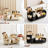 1 x RAW Customer Returns DASITON Make up Cosmetic Organizer, 360 Rotating Make up Brush Holder, Dressing Table Organizer with Large Capacity, Skincare Organizer, Cosmetic Storage for Dressing Table, Bathroom Black S  - RRP €22.01