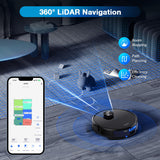 1 x RAW Customer Returns Tikom L9000 Robot Vacuum Cleaner with Mop Function, LiDAR Navigation, 4000Pa Robot Vacuum Cleaner, 150Mins Max, Self-Charging, WiFi, 14 No-Go Zones, for Pet Hair, Carpet, Hard Floor - RRP €249.99