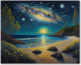 1 x RAW Customer Returns Jigspsyzh Paint By Numbers Adults Starry Night Beaches With Crease-free Canvas, 4 Brushes And Acrylic Paint - DIY Landscape Hand Painted Oil Painting Kit for Beginners As A Gift 40x50cm - RRP €14.0