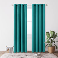 1 x RAW Customer Returns Deconovo Living Room Curtains for Window Room with Thermal Insulation Anti Noise 2 Panels 140 x 245 cm Turquoise - RRP €40.43