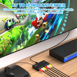 1 x RAW Customer Returns Wrugste 2 RCA to HDMI Converter, Dual AV to HDMI, Composite to HDMI Adapter Support 16 9 4 3 Compatible with WII N64 PS2 PS3 VHS VCR DVD Player etc 2 AV in 1 HDMI Out  - RRP €37.3