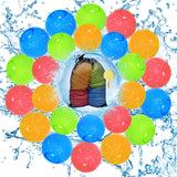 7 x Brand New 24pcs Reusable Water Bombs for Kids Adults, Self-Sealing Silicone Water Balls, Quick Filling Soft Water Bombs for Summer Outdoor Splash Parties, Water Park Family Game - RRP €119.98