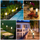 1 x RAW Customer Returns Heinstian Solar Lights for Outdoor Garden Warm White LED Garden Lights Outdoor IP65 Waterproof Stainless Steel Solar Lamps for Patio, Lawn, Garden Yard Paths and Walkways 4 Pack  - RRP €38.35