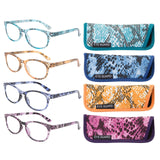 1 x RAW Customer Returns Eyeguard Reading Glasses, Stylish Patterned Frames, Fashion Women s Glasses for Women, Pack of 4 4 Colors, 2.00  - RRP €17.59