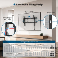 1 x RAW Customer Returns BONTEC TV wall mount tiltable for 37-86 inch LED LCD OLED Plasma TVs, up to 75 kg, max. VESA 600x400mm, including spirit level and cable ties - RRP €19.99