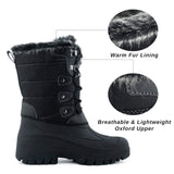 1 x RAW Customer Returns Knixmax Women s Snow Boots Winter Boots Thermal Lining Waterproof Non-Slip Comfortable Winter Shoes Black EU41 - RRP €48.38