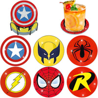 1 x Brand New Lxmsja 6 PCS Diamond Painting Coasters with Holder, Diamond Painting Spider Man, Diamond Painting Pictures Adults Children, Diamond Cup Coasters with Cork, Crafts Adults Women - RRP €11.09