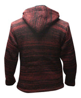 1 x RAW Customer Returns SHOPOHOLIC FASHION Men s Tie-Dye Fleece Lined Hippie Hooded Wool Sweater Winter Jacket, Maroon, M - RRP €70.18