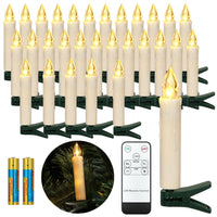 1 x RAW Customer Returns 30 LED Christmas candles wireless, warm white  candles wireless, LED candles  with remote control timer flickering Christmas decoration fairy lights indoor outdoor waterproof with 30 batteries  - RRP €43.01