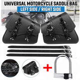 1 x RAW Customer Returns Vintage Saddlebags for Motorcycle Universal PU Waterproof Saddlebags with Large Capacity - RRP €65.99