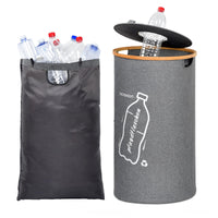 1 x RAW Customer Returns aceyoon deposit bottle storage with lid, empty bottle collection container including XXL carrying bag, deposit container with hole, bottle collector, old glass storage for kitchen, storage room - RRP €32.24