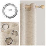 1 x RAW Customer Returns MIULEE curtains linen with eyelets voile curtains linen look curtains living room modern window curtain children s room kitchen curtains loop curtain set of 2 140 x 215 cm brownish white - RRP €32.26