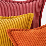 10 x Brand New MIULEE Corduroy Cushion Cover Soft Cushion Cover Decorative Sofa Cushions Square Throw Pillows Modern Decorative Pillowcase Striped Pillowcases for Living Room Bedroom 2 Pieces 45 x 45 cm, Ginger - RRP €181.4