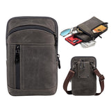 1 x RAW Customer Returns Hengwin genuine leather shoulder bag for men, cell phone bag for men, crossbody sling bag, shoulder bag for men, shoulder bag small handbag, mini men s bag gray  - RRP €28.99