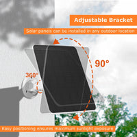 1 x RAW Customer Returns 6W Solar Panel for Surveillance Camera, Solar Module for Security Camera DC 5V, Outdoor Camera, Doorbell and Outdoor Lighting with USB and USB-C Connection, 3m Cable, Bracket - RRP €21.99