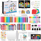 1 x RAW Customer Returns Shuttle Art painting case for children, 335-piece painting box for children, black, painting set for children and beginners for painting and drawing, painting set for children with water colors, wax crayons,  - RRP €35.71