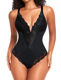 1 x RAW Customer Returns YARRCO Shapewear Women s Body Shaper Tummy Control Bodysuits Shaping Underwear Shaping Corset Body Shaper Bodice Briefs Lace Figure-Shaping Thong String Black, L  - RRP €36.99